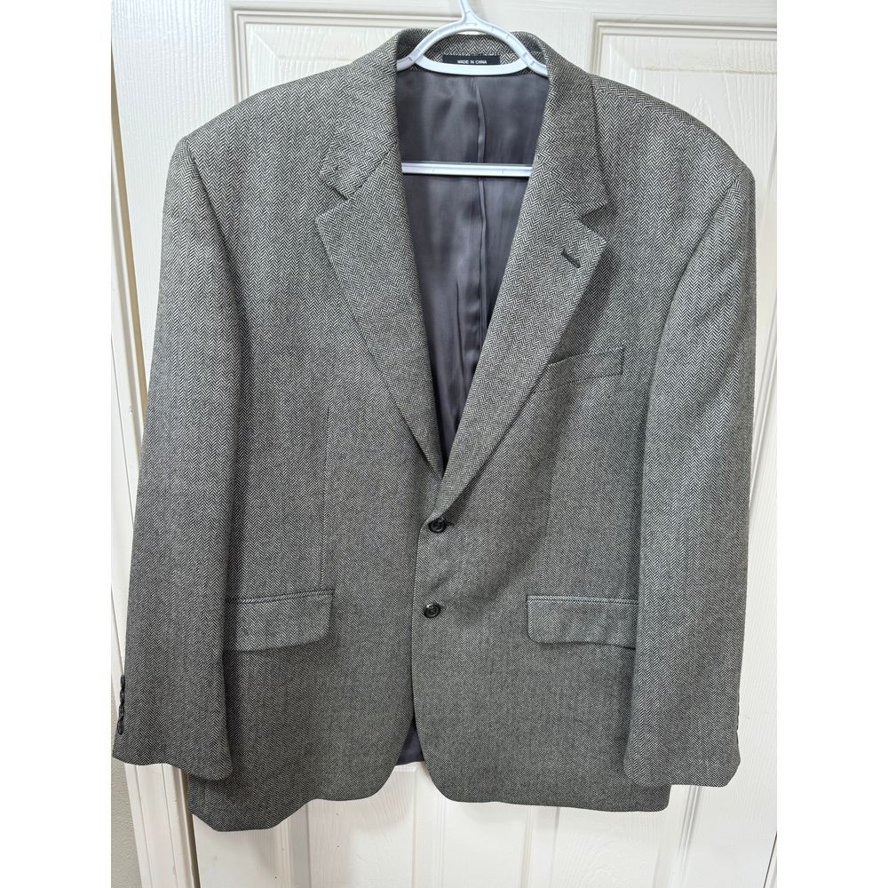 Lauren Ralph Lauren Gray Herringbone Wool Blazer Sport Coat Classic Business 42S